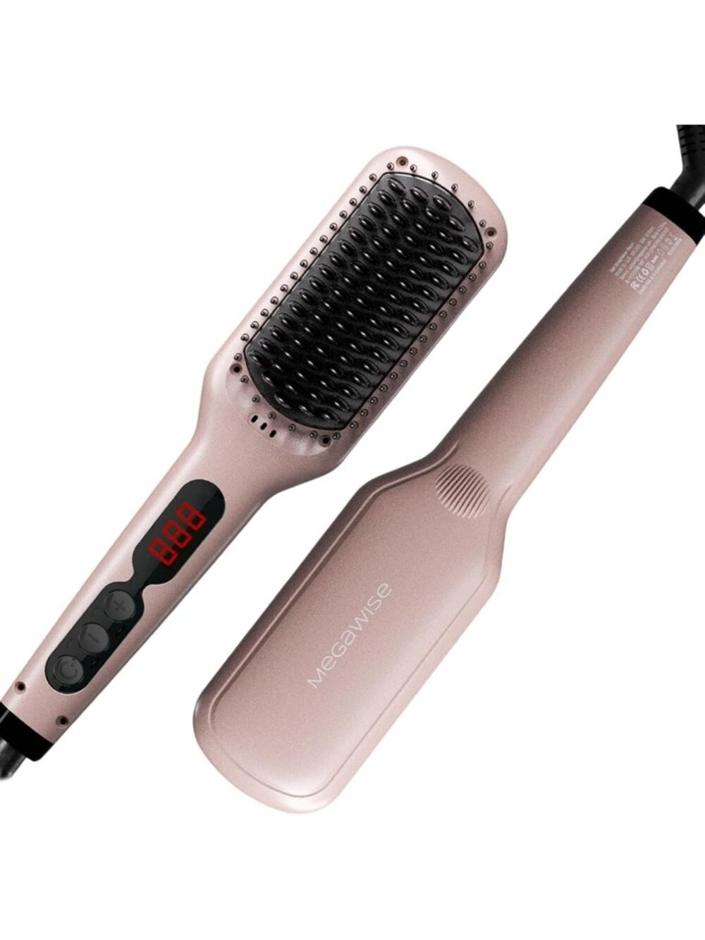 Ionic Ceramic Hair Straightener Brush - Fast Heating, Anti-Static, Sleek Finish
